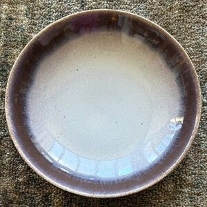 Anthropologie Stoneware Plate - Gray and Purple 8 inch Diameter
